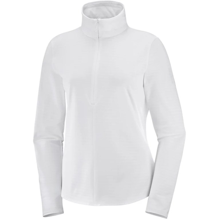 White Salomon Essential Lightwarm Half Zip Women's Jackets | PH 28073N